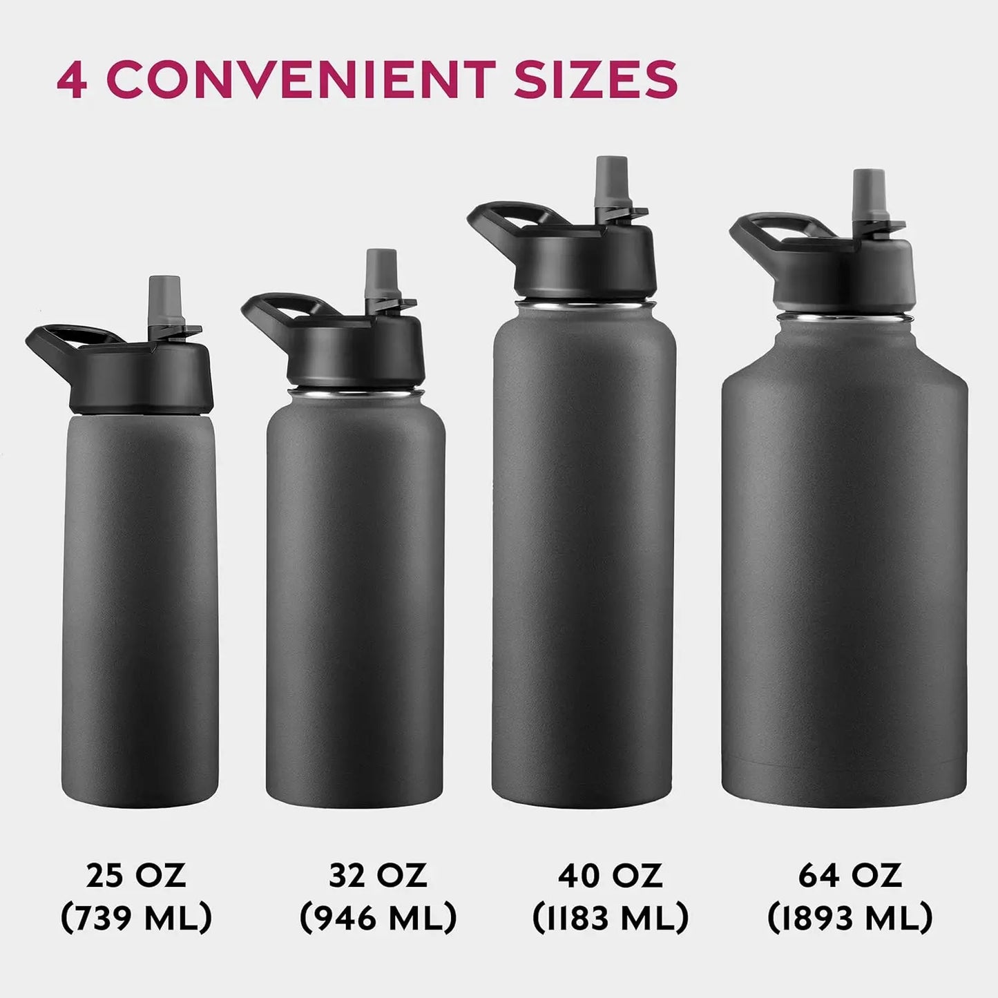 Insulated Water Bottles with Straw
