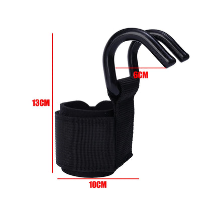 Weight Lifting Hook Grips with Wrist Wraps Hand-Bar Wrist Strap Gym Fitness Hook Weight Strap Pull-Ups Power Lifting Gloves