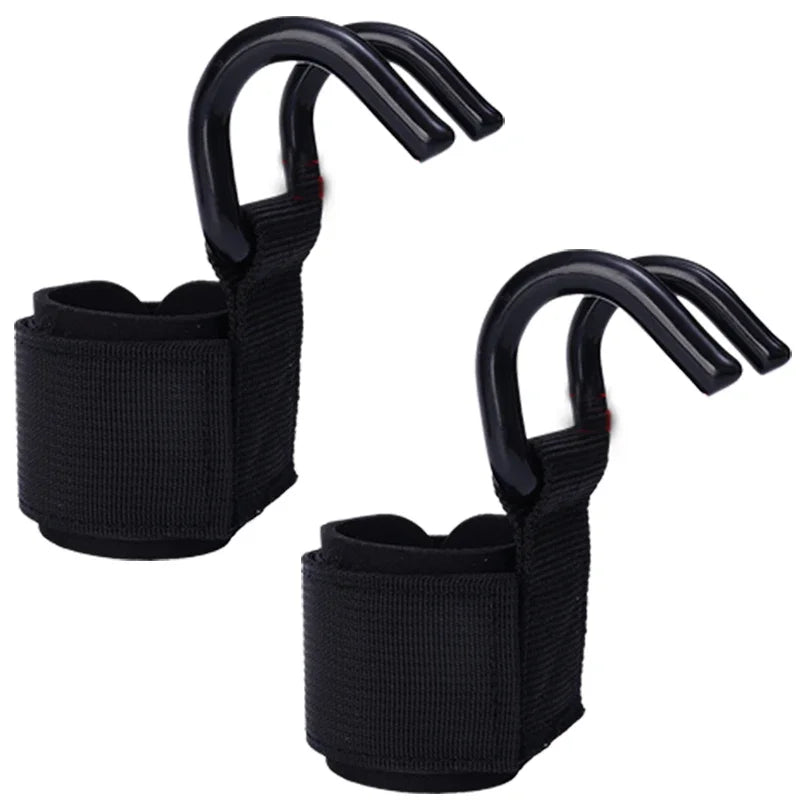 Weight Lifting Hook Grips with Wrist Wraps Hand-Bar Wrist Strap Gym Fitness Hook Weight Strap Pull-Ups Power Lifting Gloves
