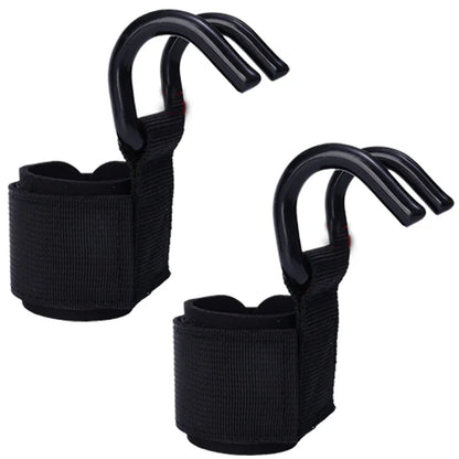 Weight Lifting Hook Grips with Wrist Wraps Hand-Bar Wrist Strap Gym Fitness Hook Weight Strap Pull-Ups Power Lifting Gloves