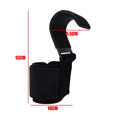Weight Lifting Hook Grips with Wrist Wraps Hand-Bar Wrist Strap Gym Fitness Hook Weight Strap Pull-Ups Power Lifting Gloves