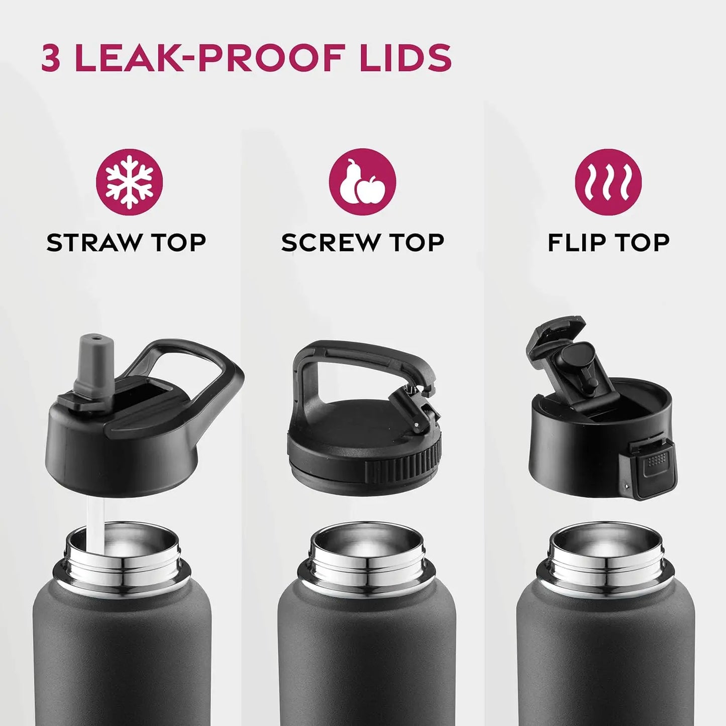 Insulated Water Bottles with Straw